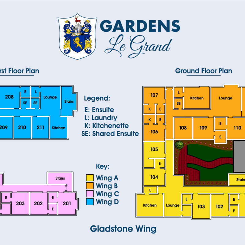 Gladstone Wing Map